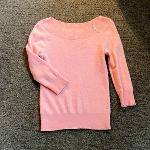 Shoulder Button Halogen Cashmere Sweater, Size M